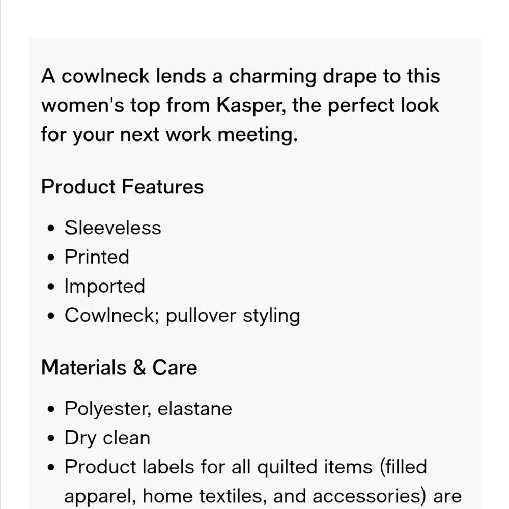 NWOT Kasper Printed Cowlneck Sleeveless Pull-On Top - Picture 5 of 5